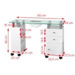 Γυάλινο Γραφείο Με Απορροφητήρα 013Β, Λευκό - Image 2