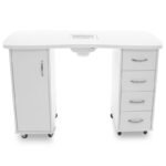 Γραφείο 2027 Λευκό Με Δύο Ντουλάπια Και Απορροφητήρα