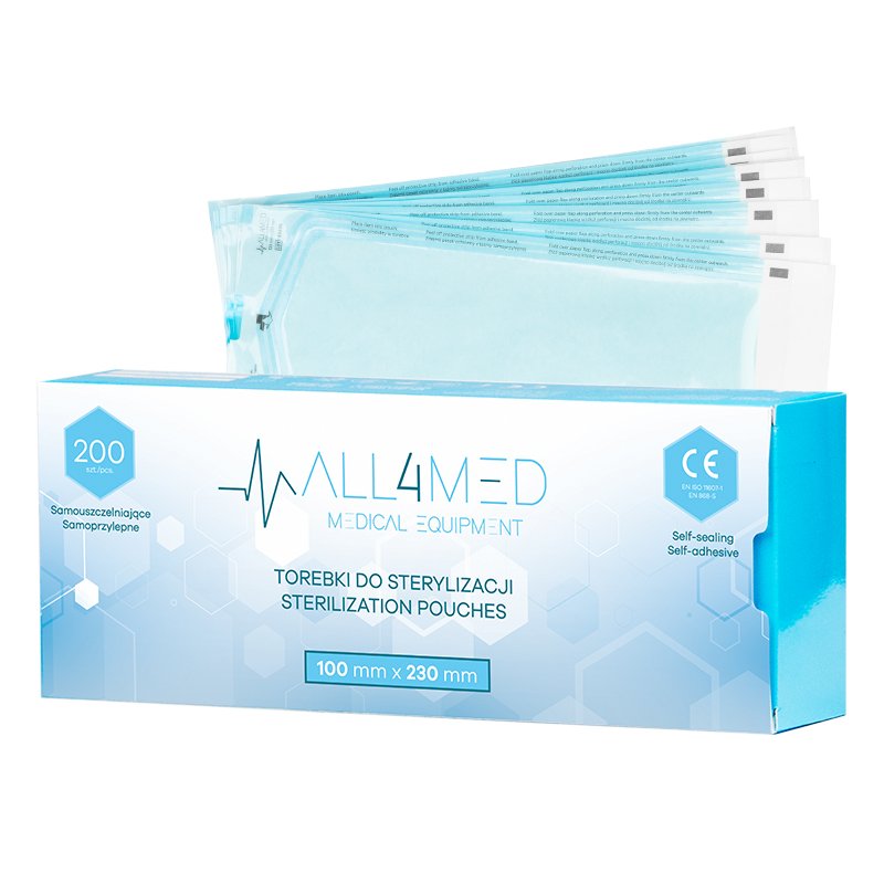 126243_1 Σακούλες All4med 100mm x 230mm 200 Τεμάχια - Image 1