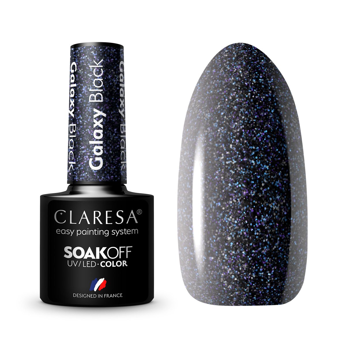 143240_1_2001 CLARESA Gel Polish Galaxy Black 5g - Image 1