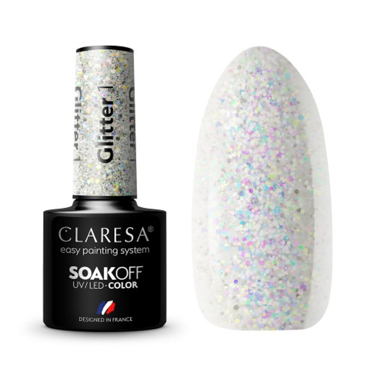 143246_1_2001 CLARESA Hybrid Nail Polish GLITTER 1 -5g - Image 1