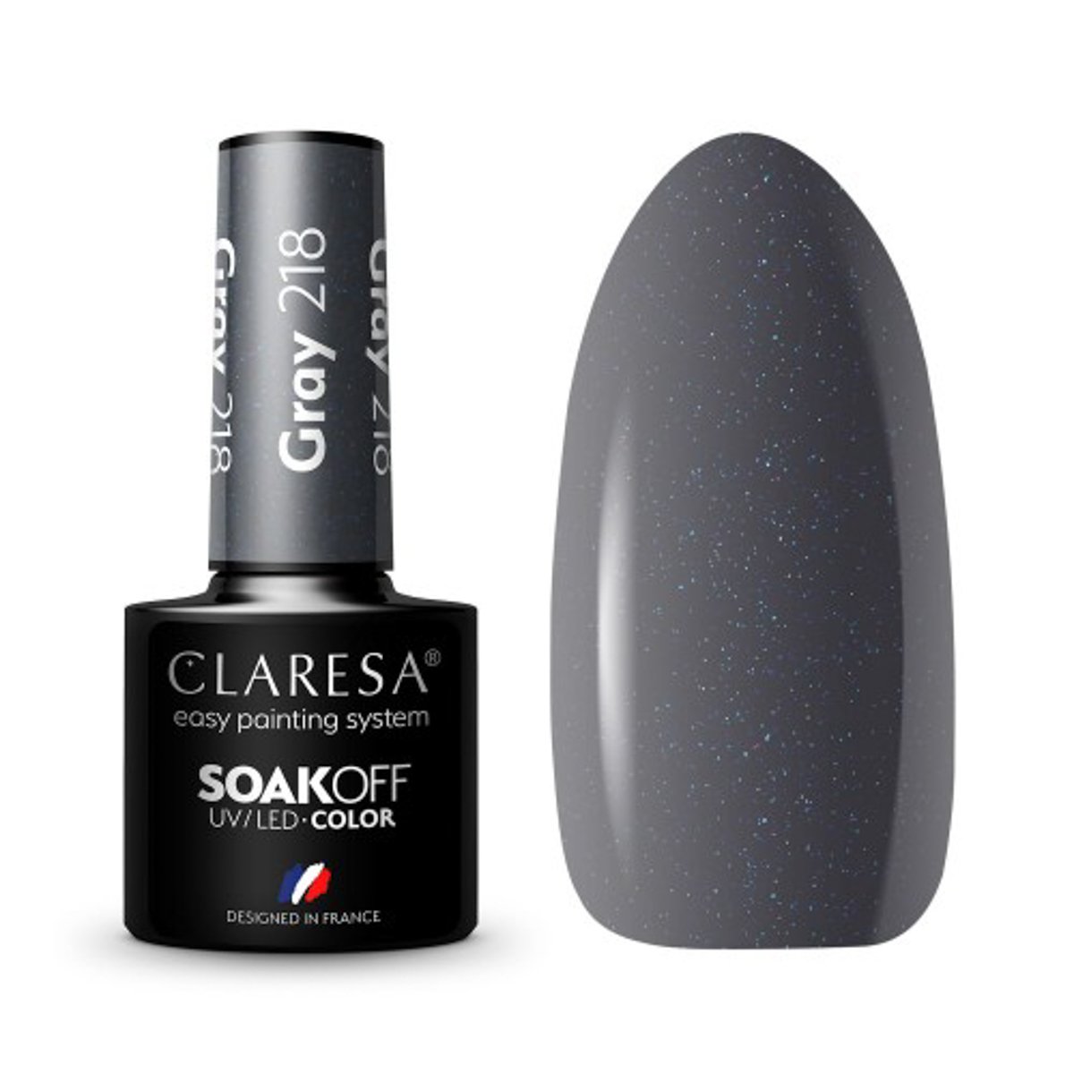 143270_1_2001 CLARESA Hybrid Nail Polish GRAY 218 -5g - Image 1