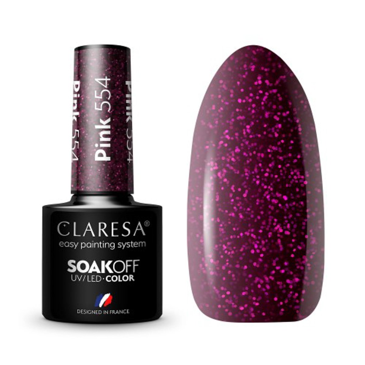 143363_1_2001 CLARESA Hybrid Nail Polish PINK 554 -5g - Image 1