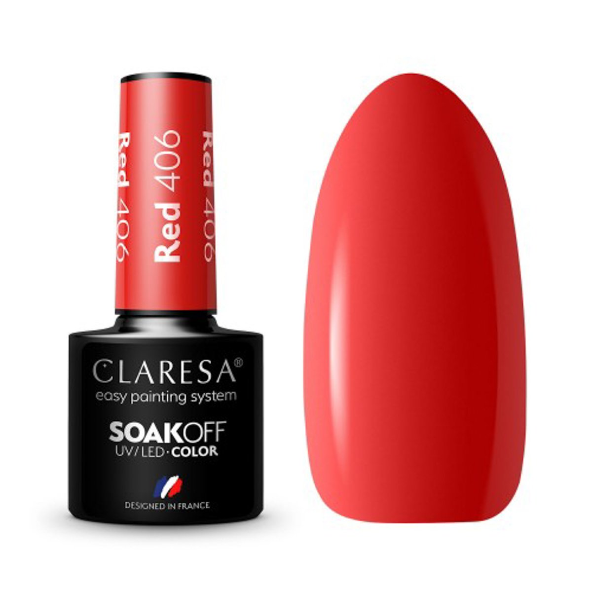 143391_1_2001 CLARESA Hybrid Nail Polish RED 406 5g - Image 1