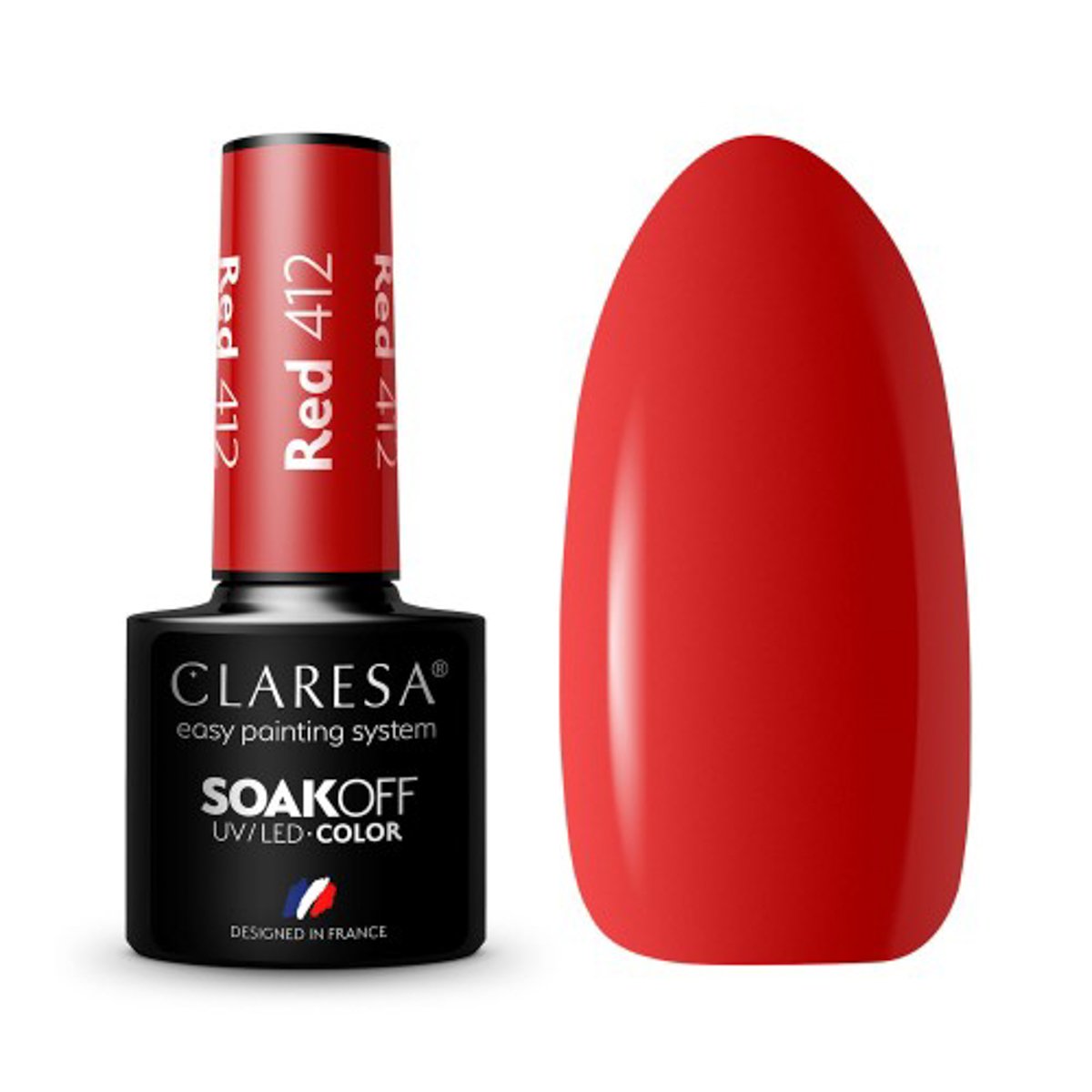 143393_1_2001 CLARESA Hybrid Nail Polish RED 412 -5g - Image 1