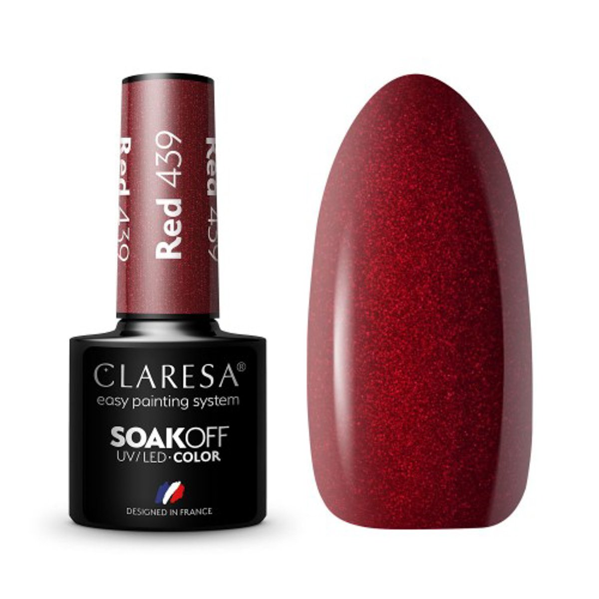 143405_1_2001 CLARESA Hybrid Nail Polish RED 439 -5g - Image 1