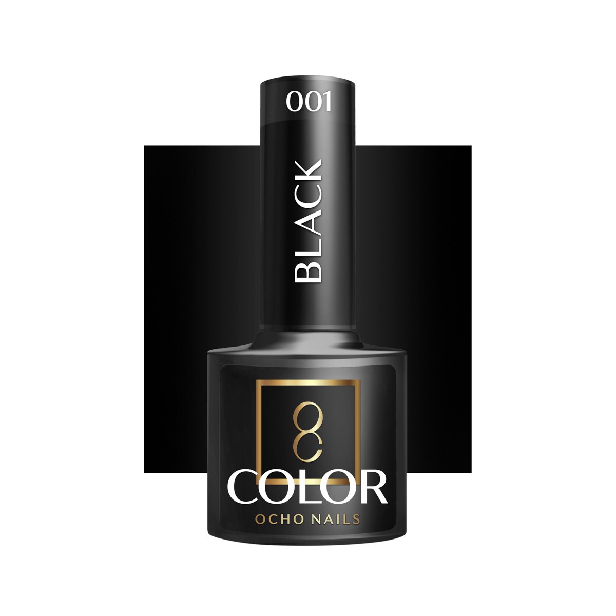 Blank nail polish bottle for mockup design and branding presenta OCHO NAILS Hybrid Nail Polish Black 002 -5 g - Image 1