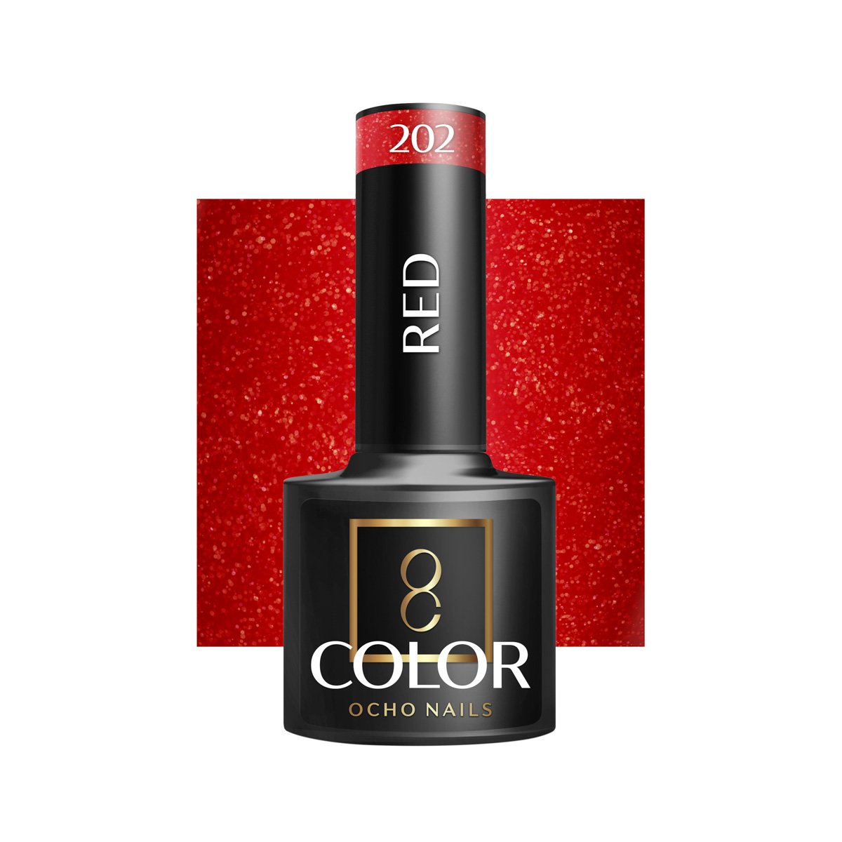 Blank nail polish bottle for mockup design and branding presenta OCHO NAILS Hybrid Nail Polish Red 202 -5 g - Image 1