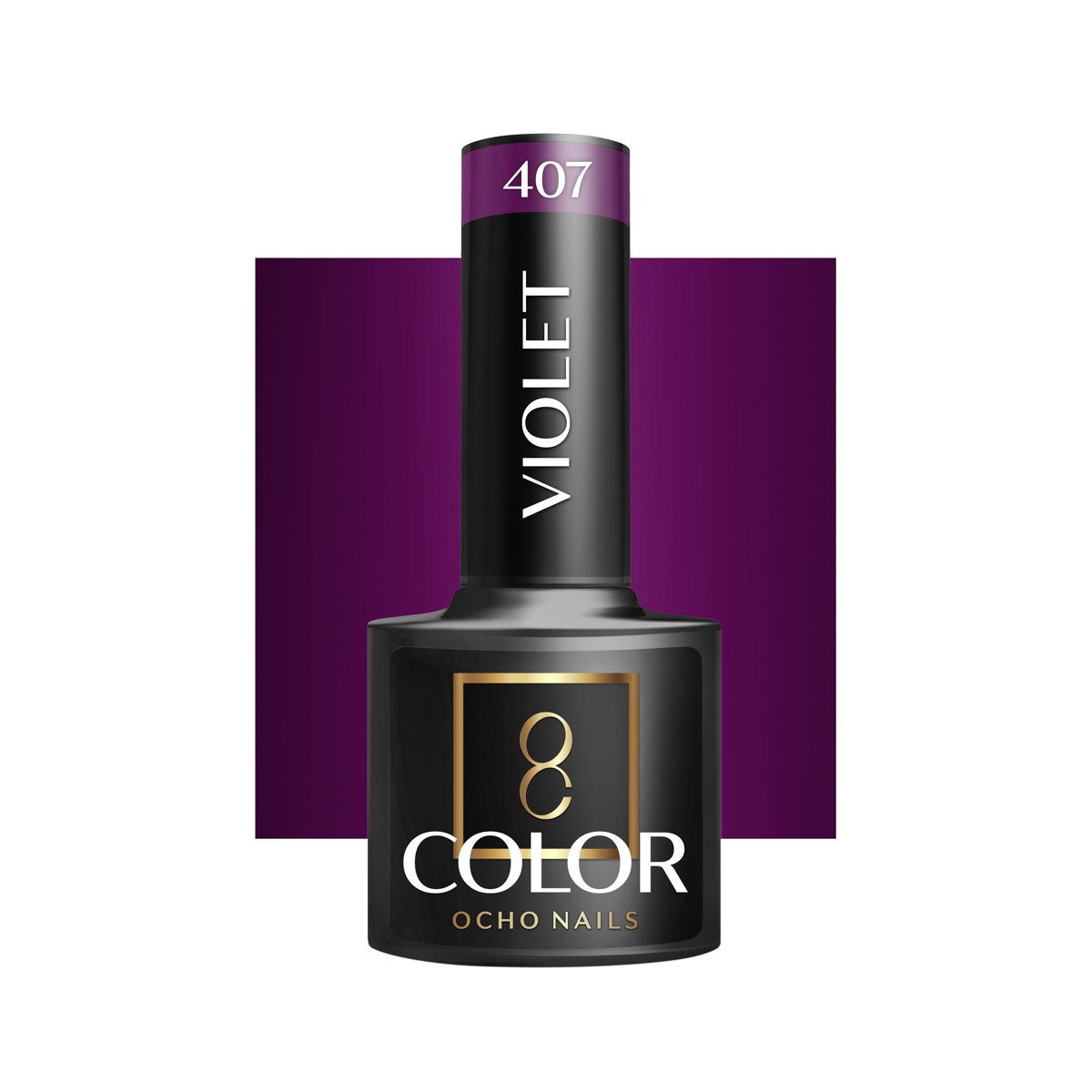 Blank nail polish bottle for mockup design and branding presenta OCHO NAILS Hybrid Νail Polish Violet 407 -5 g - Image 1