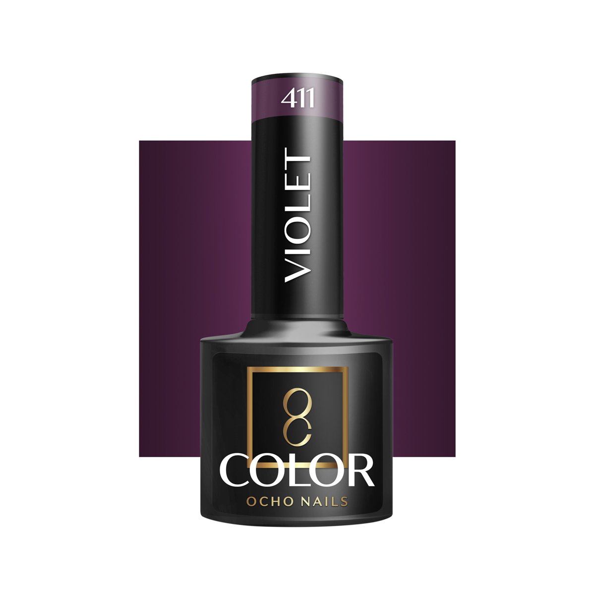 Blank nail polish bottle for mockup design and branding presenta OCHO NAILS Hybrid Nail Polish Violet 411 -5 g - Image 1