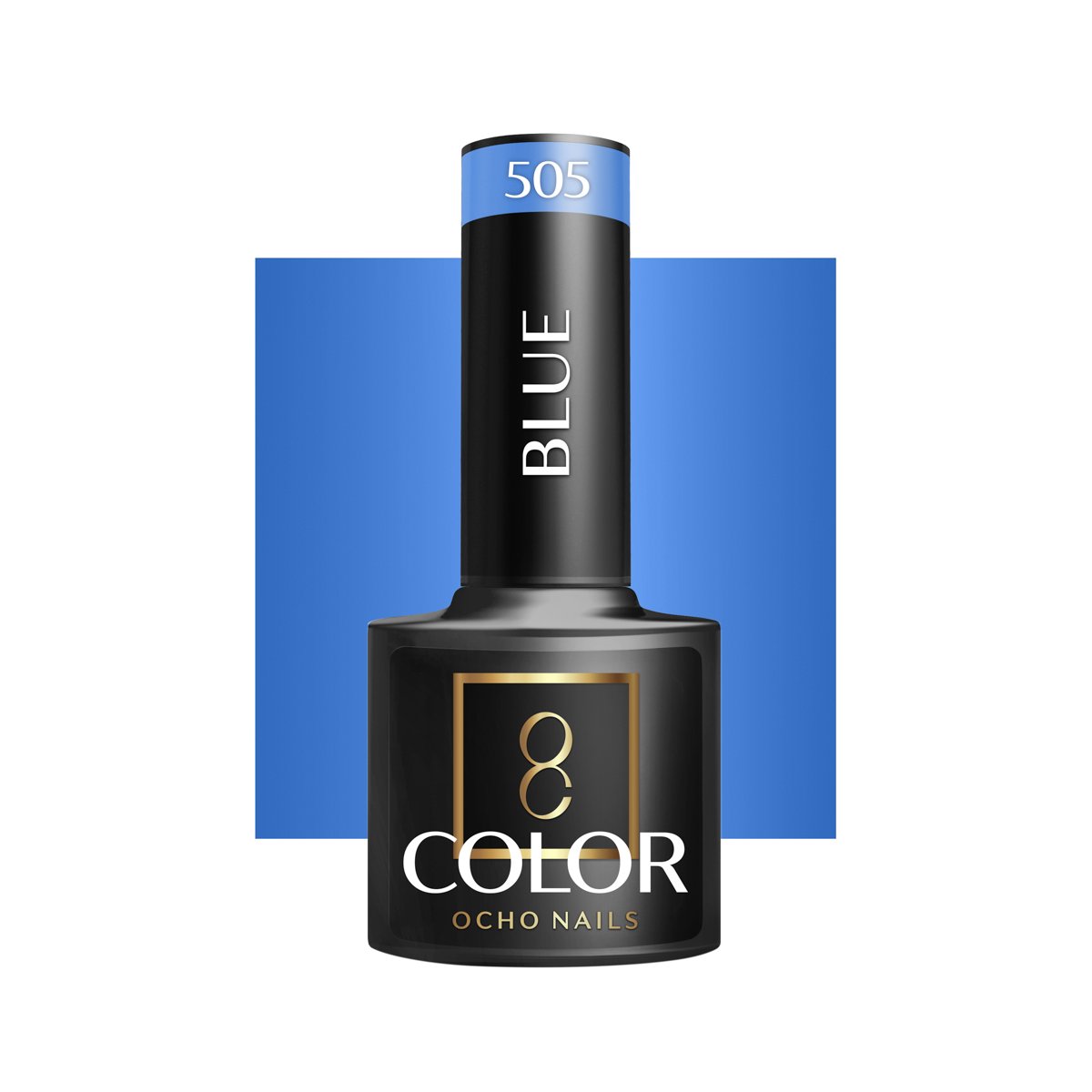 Blank nail polish bottle for mockup design and branding presenta OCHO NAILS Hybrid Nail Polish Blue 505 -5 g - Image 1