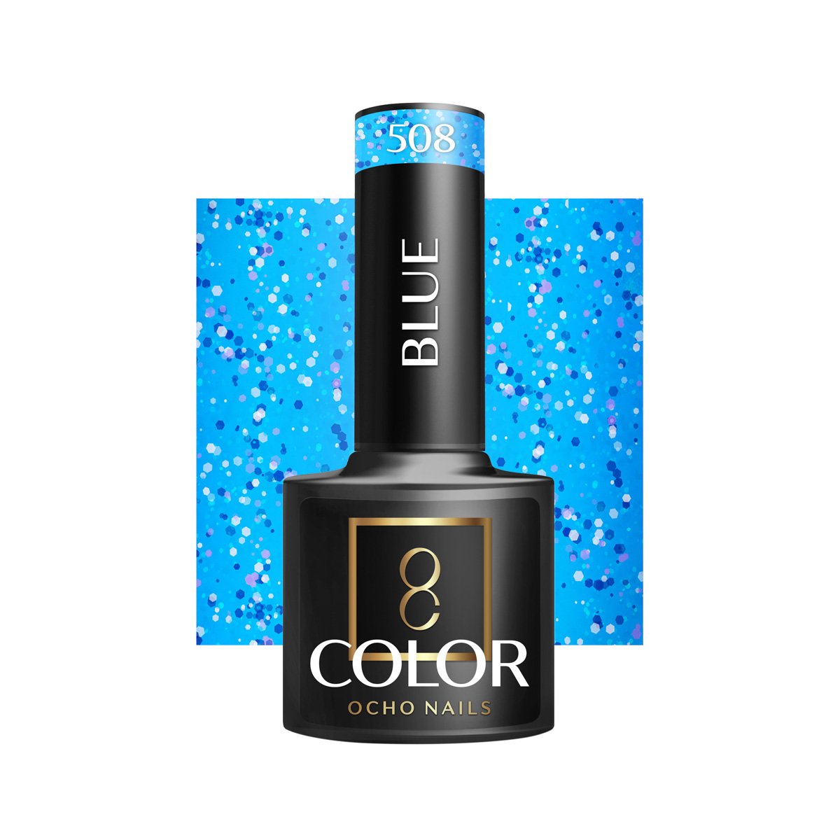 Blank nail polish bottle for mockup design and branding presenta OCHO NAILS Hybrid Nail Polish Blue 508 -5 g - Image 1