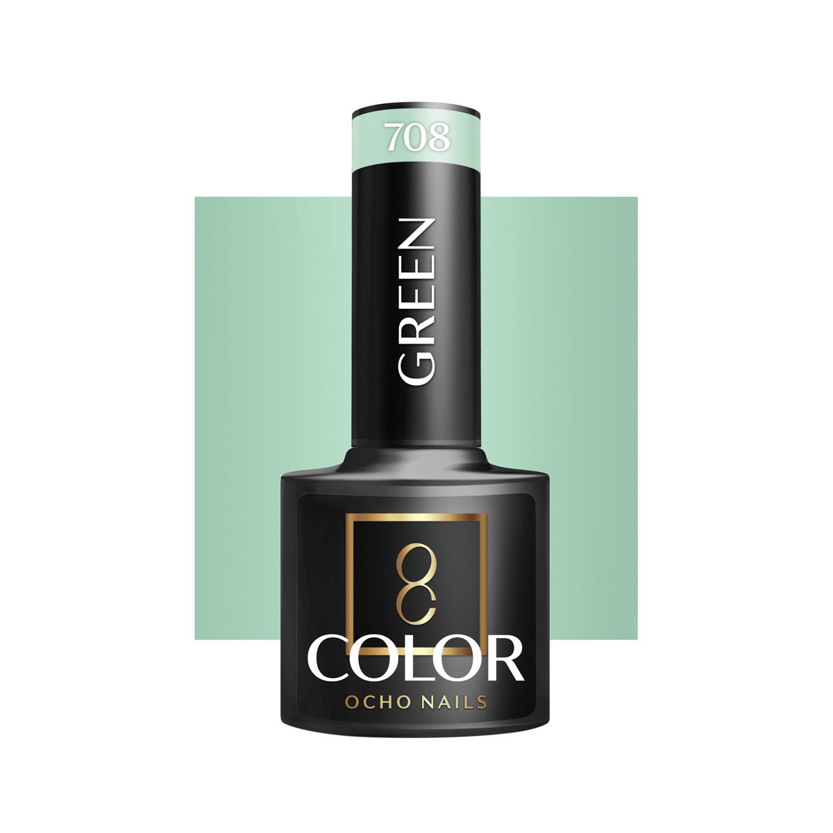 Blank nail polish bottle for mockup design and branding presenta OCHO NAILS Hybrid Nail Polish Green 708 -5 g - Image 1