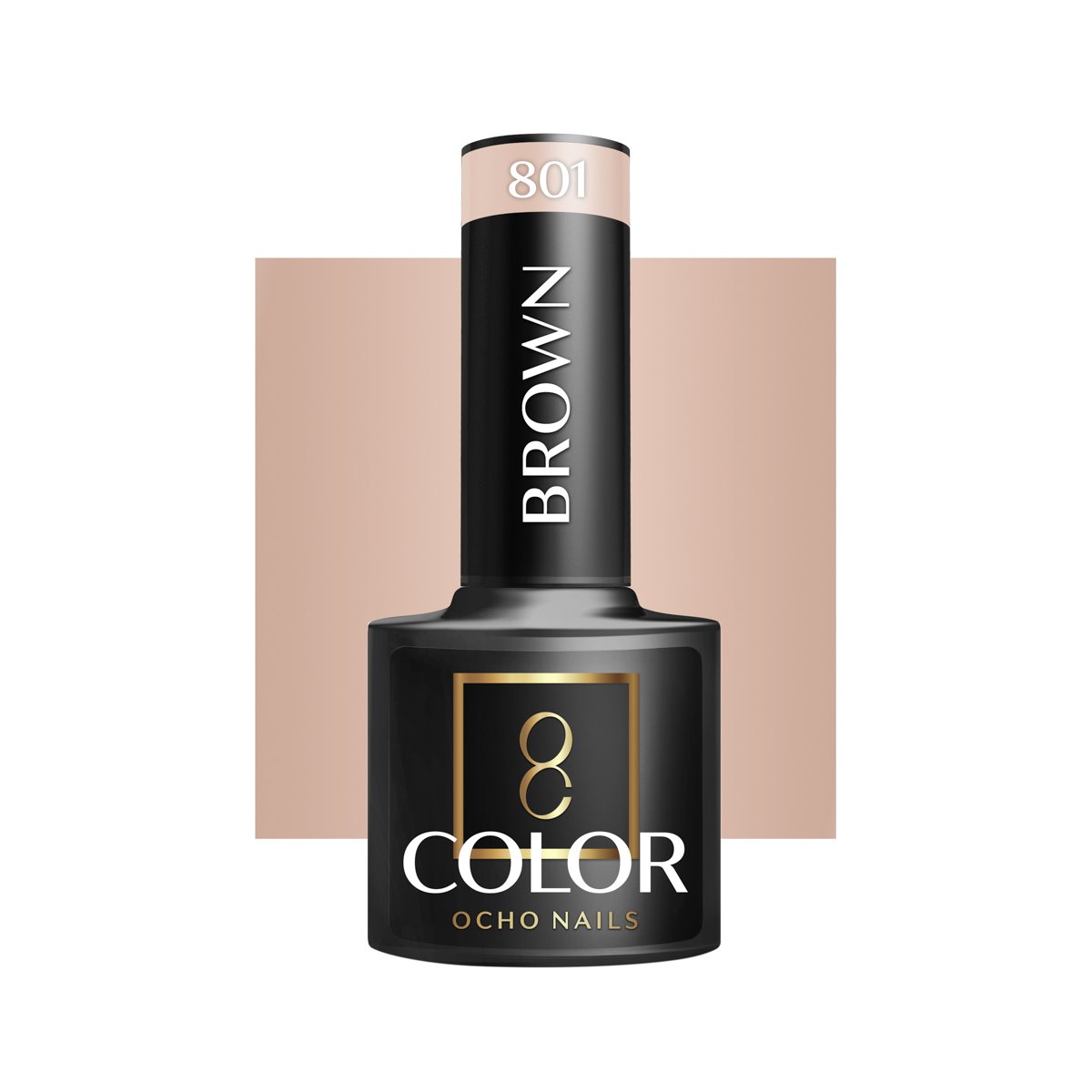 Blank nail polish bottle for mockup design and branding presenta OCHO NAILS Hybrid Nail Polish Brown 801 -5 g - Image 1