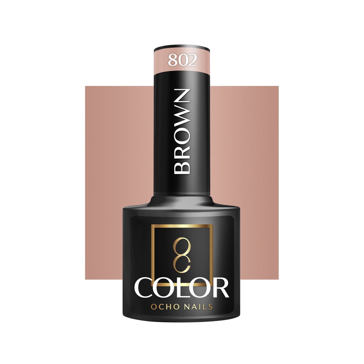 Blank nail polish bottle for mockup design and branding presenta OCHO NAILS Hybrid Nail Polish Brown 802 -5 g - Image 1