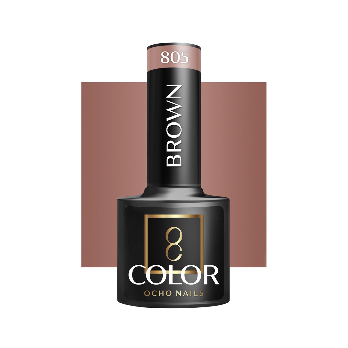 Blank nail polish bottle for mockup design and branding presenta OCHO NAILS Hybrid Nail Polish Brown 805 -5 g - Image 1