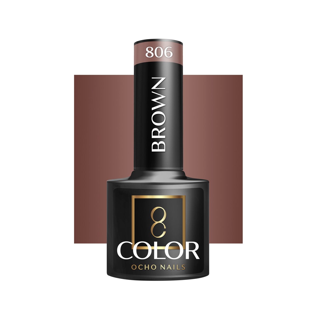 Blank nail polish bottle for mockup design and branding presenta OCHO NAILS Hybrid Nail Polish Brown 806 -5 g - Image 1
