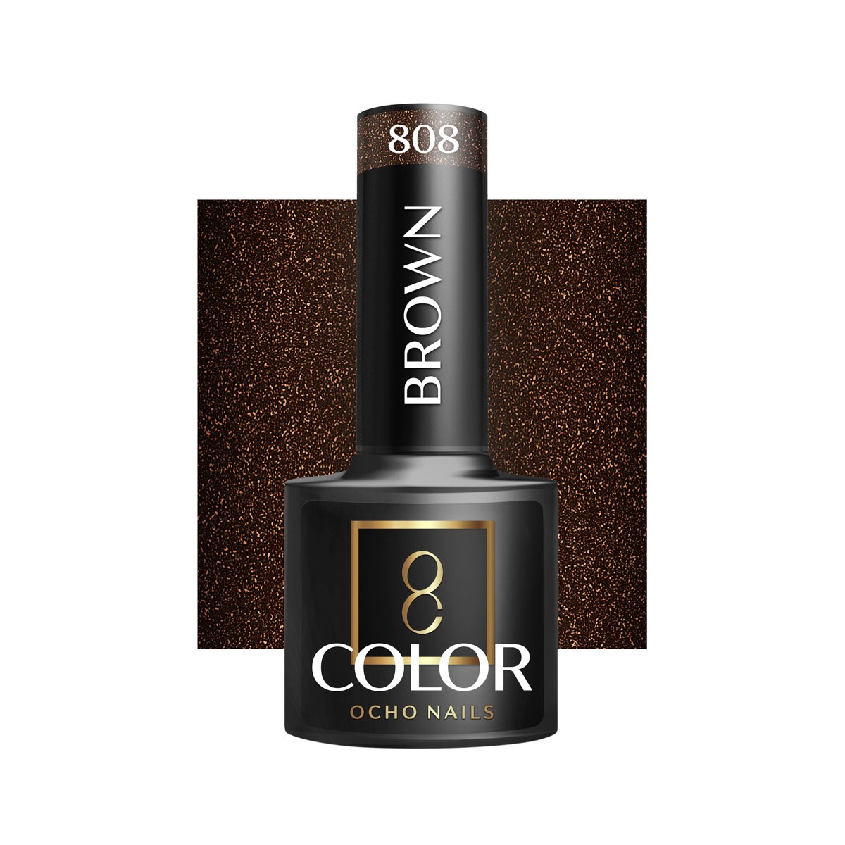Blank nail polish bottle for mockup design and branding presenta OCHO NAILS Hybrid Nail Polish Brown 808 -5 g - Image 1