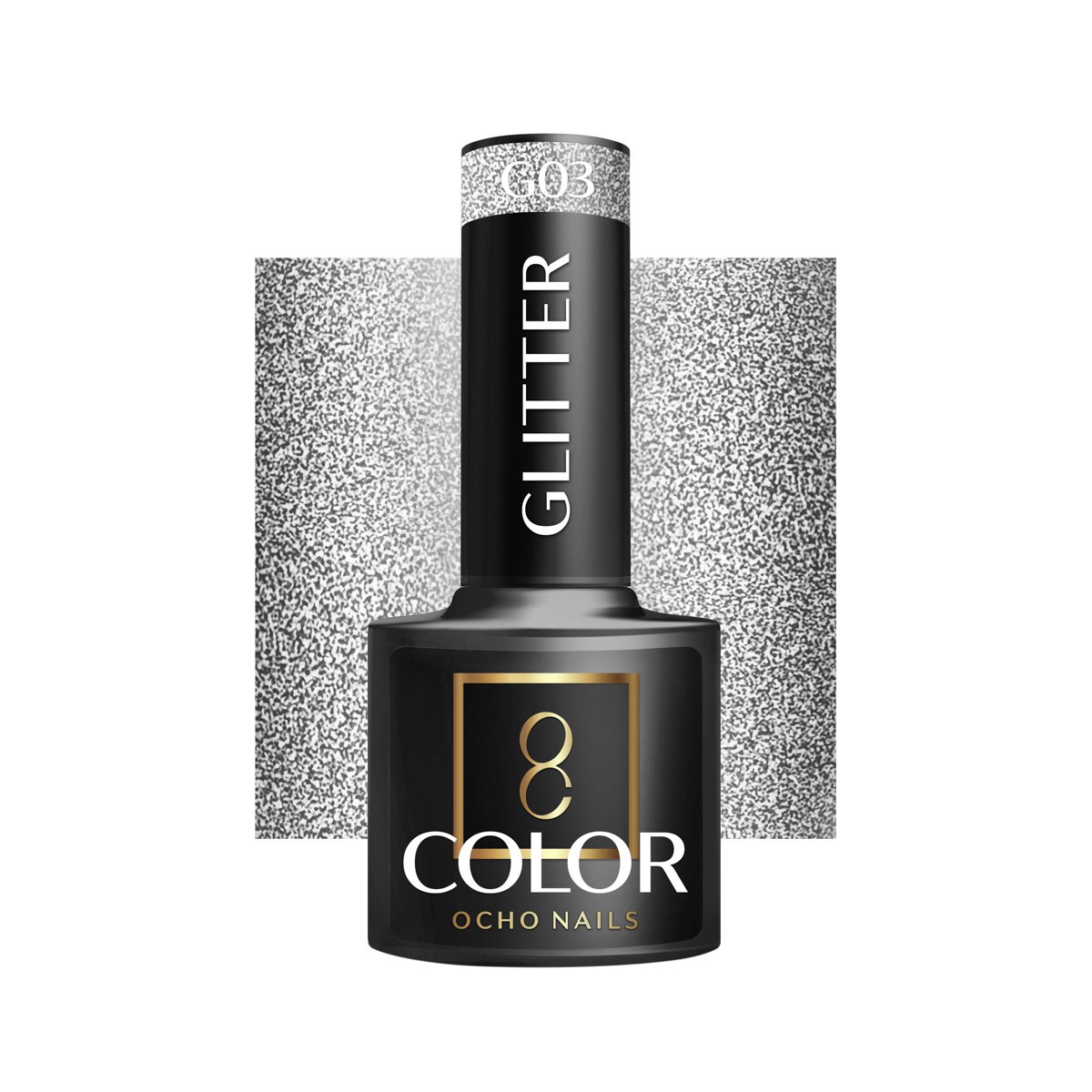 Blank nail polish bottle for mockup design and branding presenta OCHO NAILS Hybrid Nail Polish Glitter G03 -5 g - Image 1