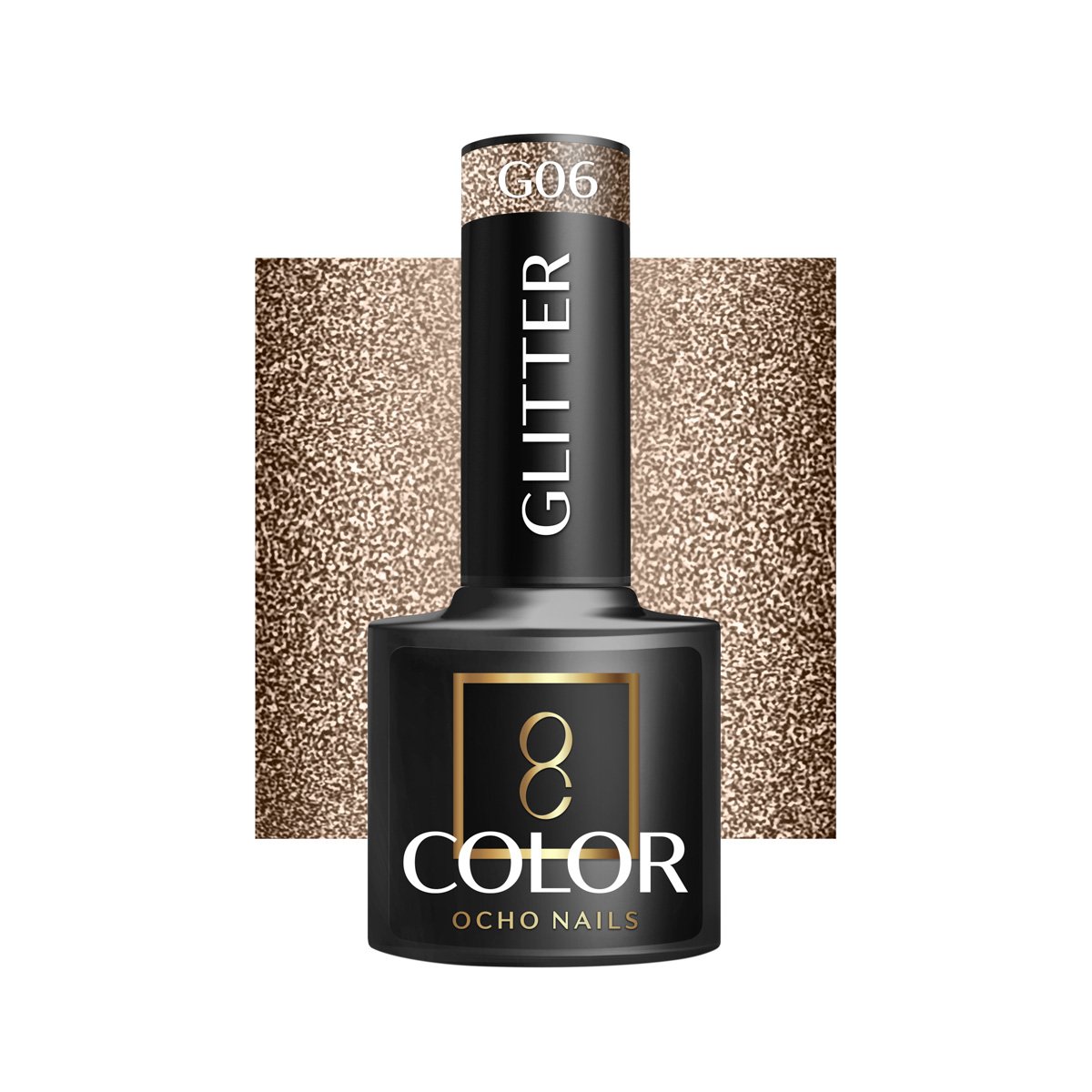 Blank nail polish bottle for mockup design and branding presenta OCHO NAILS Hybrid Nail Polish Glitter G06 -5 g - Image 1