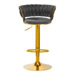 4RICO Σκαμπό QS-B313a Γκρι Βελούδο - Image 3