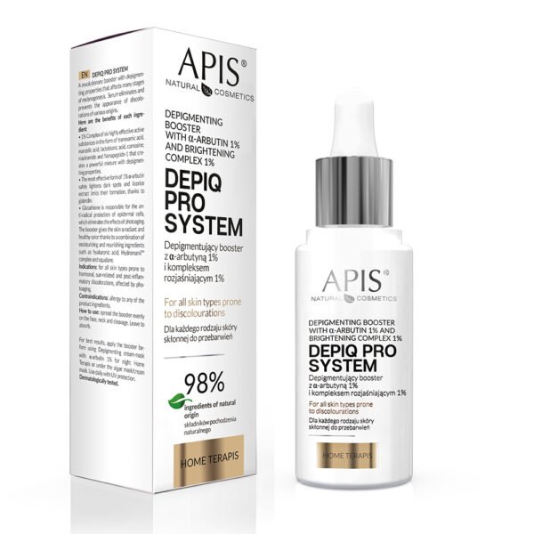 APIS DEPIQ PRO SYSTEM Depigmenting Booster With α-arbutin 1% And Lightening Complex 1% 30 ml-Ενισχυτικό Αποχρωματισμού Με α-αρβουτίνη 1% Και Σύμπλεγμα Λεύκανσης 1% 30 ml