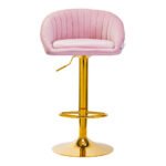 4RICO Σκαμπό QS-B16G Ροζ Βελούδο - Image 2