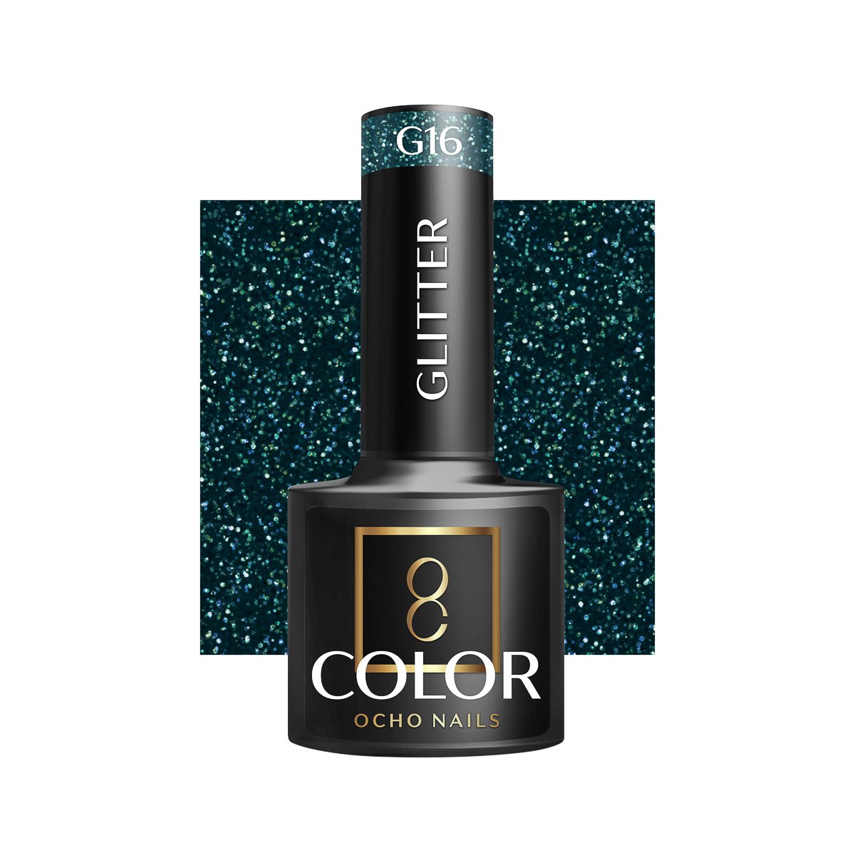 Blank nail polish bottle for mockup design and branding presenta OCHO NAILS Hybrid Nail Polish Glitter G16 -5 g - Image 1