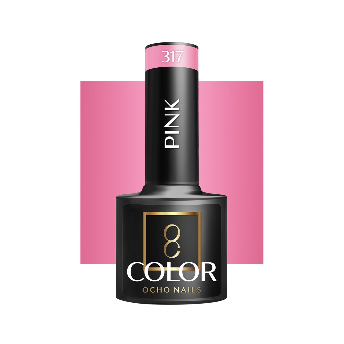 Blank nail polish bottle for mockup design and branding presenta OCHO NAILS Hybrid Nail Polish Pink 317 -5 g - Image 1