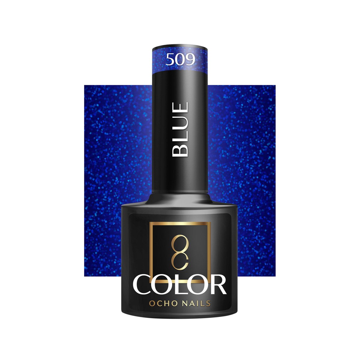 Blank nail polish bottle for mockup design and branding presenta OCHO NAILS Hybrid Nail Polish Blue 509 -5 g - Image 1