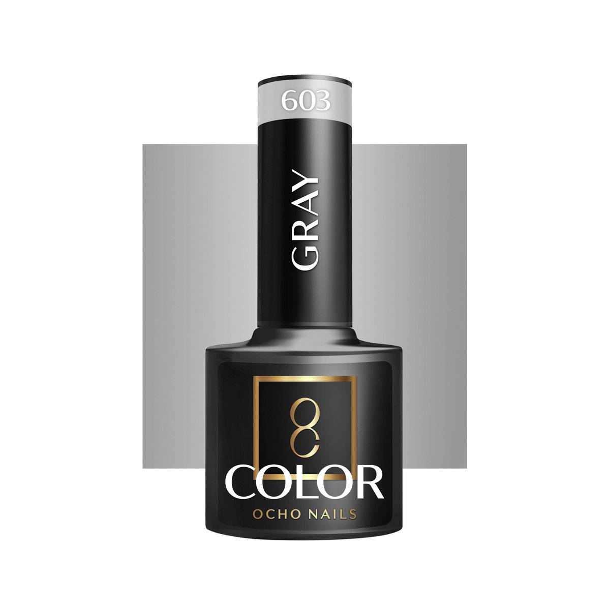 Blank nail polish bottle for mockup design and branding presenta OCHO NAILS Hybrid Nail Polish Gray 603 -5 g - Image 1