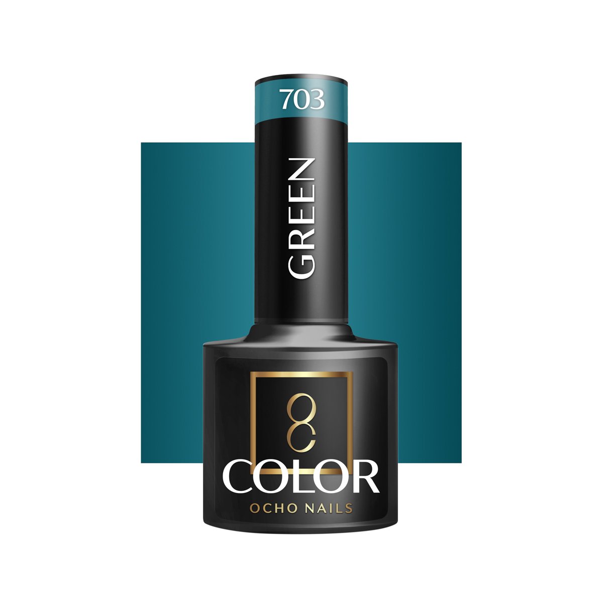 Blank nail polish bottle for mockup design and branding presenta OCHO NAILS Hybrid Nail Polish Green 703 -5 g - Image 1