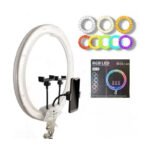RGB LED Ring Light 45cm (18") με Βάσεις Κινητού & Ρυθμιζόμενο Φωτισμό 3D-45 - RGB LED 18" Ring Light with Phone Holders & Adjustable Lighting