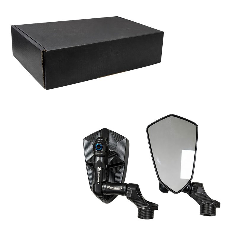 0333004 Καθρέφτες Μηχανής Universal CNC Αλουμινίου - Universal CNC Aluminum Motorcycle Mirrors Set - Image 1