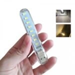 Mini USB LED φορητό φως με 8 led Cool white - Image 3