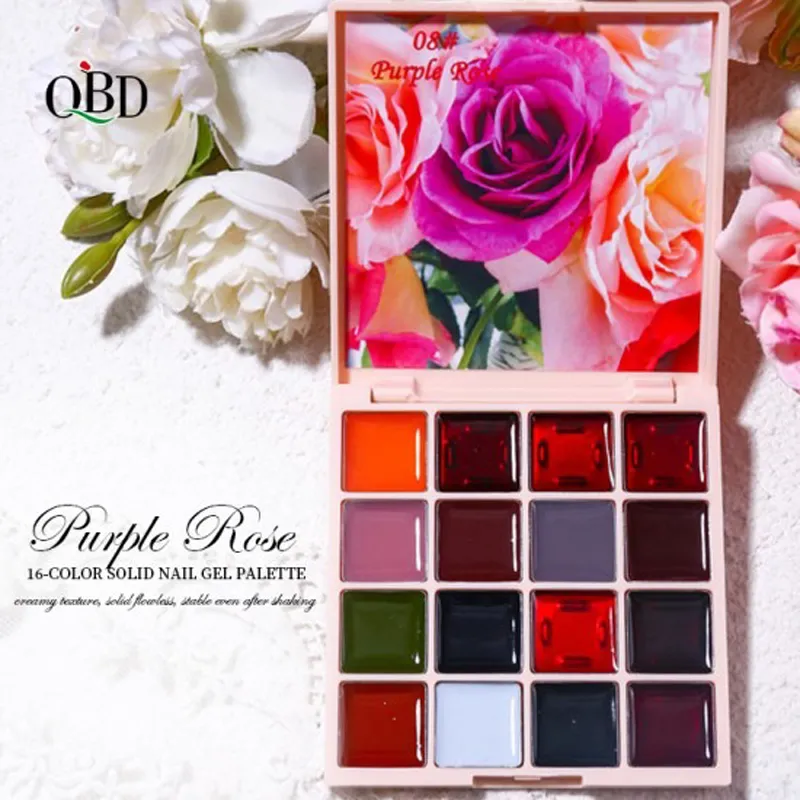 8-1 Gel Νυχιών Solid Nail Gel QBD 16 colors Painting Gel Soak-Off - Image 1